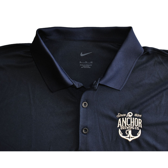NWT NIKE Anchor Brewing San Francisco Navy Short Sleeve Golf Polo Shirt Size XL - Picture 2 of 4